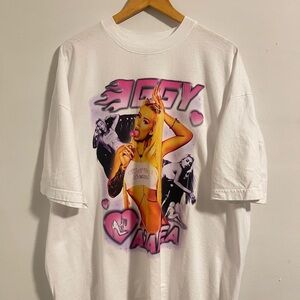Iggy Los Angeles Apparel 6.5 Ounce White Tee with Pink & Yellow Pop Art Print